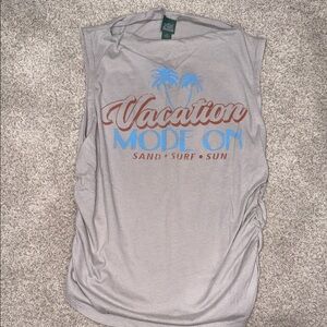wild fable Light Gray "Vacation Mode On" Graphic Tank